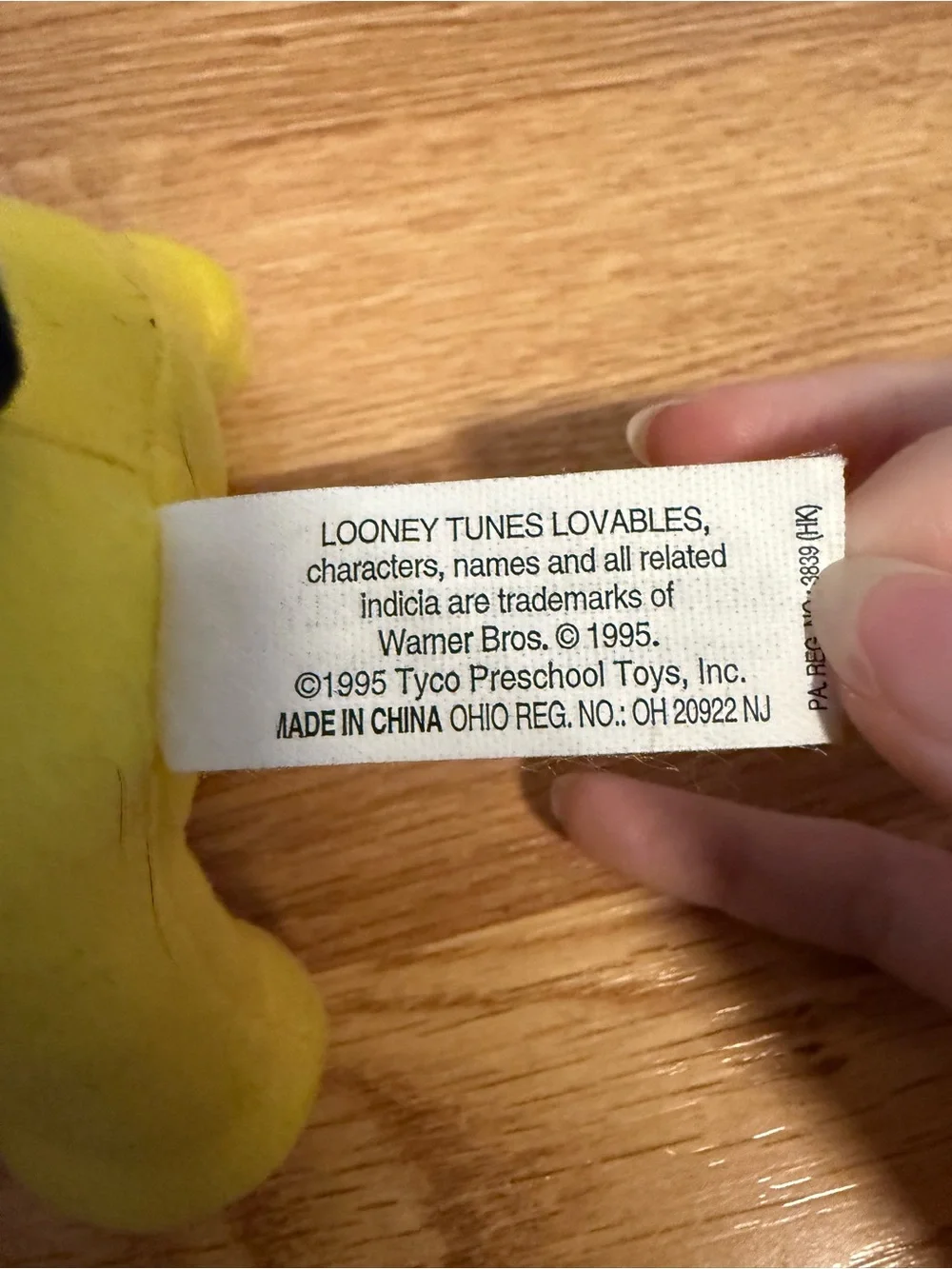 Vintage WB Looney Toon Lovables Sylvester 1995 Tyco Preschool Stuffed Plush 6